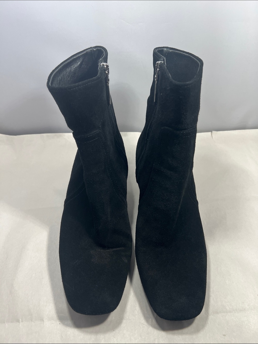 Prada Black Suede Zip Ankle Booties